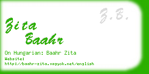 zita baahr business card